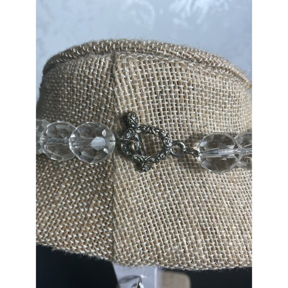 Crystal & Blue Bead Necklace With Decorative Clasp - Picture 4 of 4